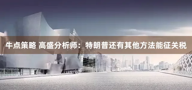牛点策略 高盛分析师：特朗普还有其他方法能征关税