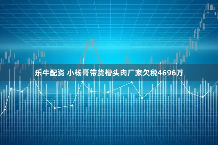 乐牛配资 小杨哥带货槽头肉厂家欠税4696万